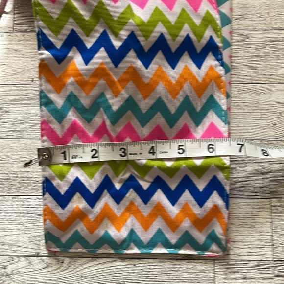 NWT Multicolored Lined Canvas Shopping Tote “You Can Never Have Too Much Happy” - Picture 8 of 8